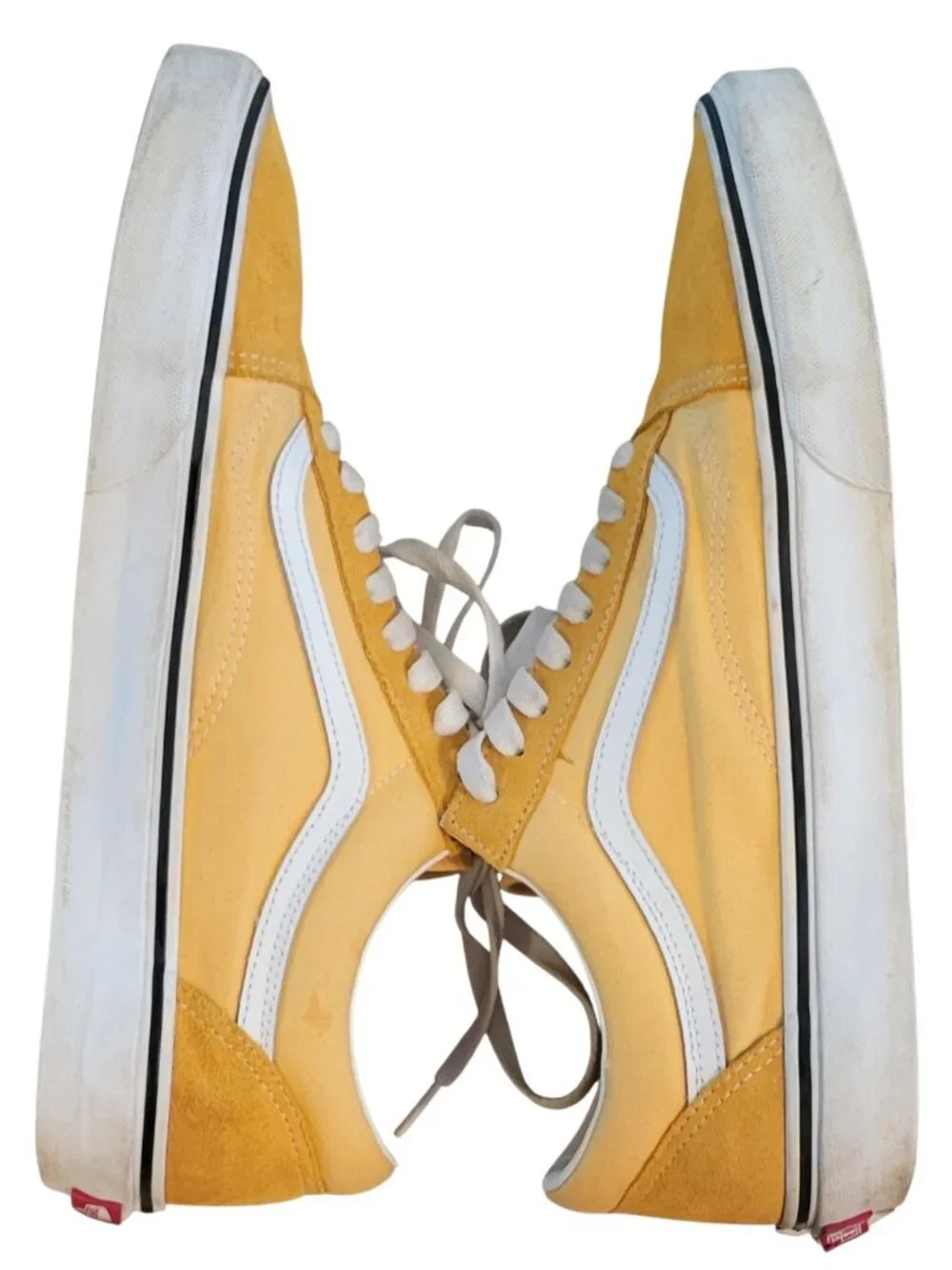 Vans Old Skool Yellow White Suede Canvas Lace Up Sneakers Men's Size 12